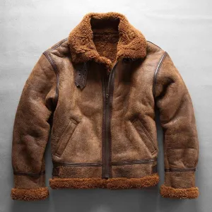 B-3 Air Pilot Australian Sheepskin Shearling Jacket | Thickened for Extreme Cold