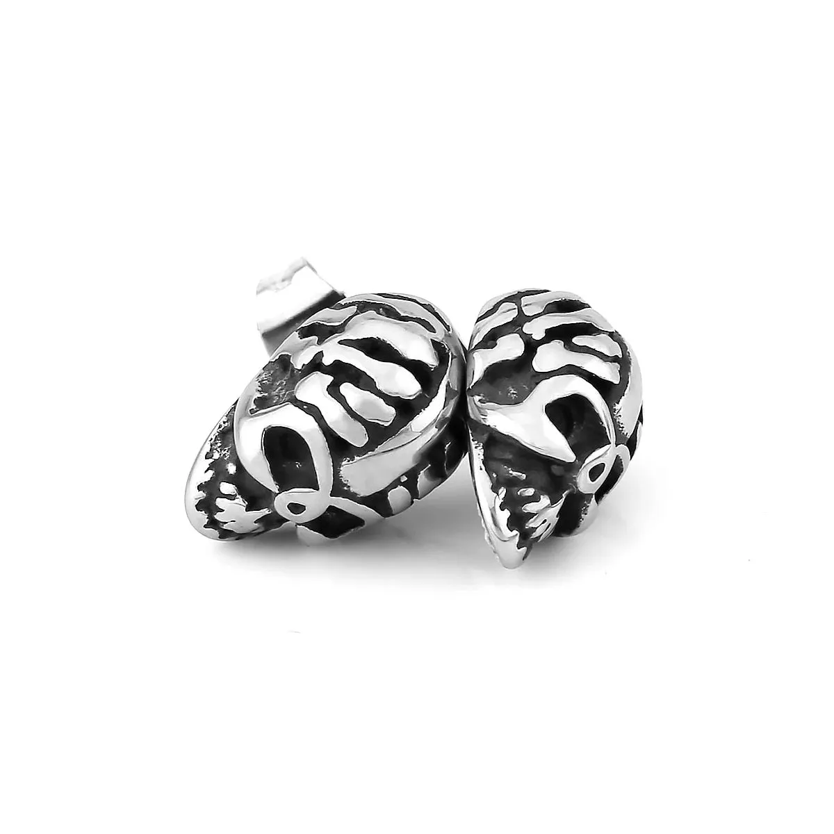 Cool Punk Men's Gothic Skull Stud Viking Earrings