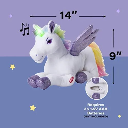 Dazmers Unicorn Light Up Stuffed Animal Plush Toy for Girls and Boys Purple