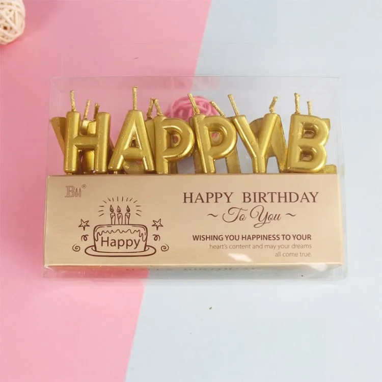 Happy Birthday Candle Set | Gold