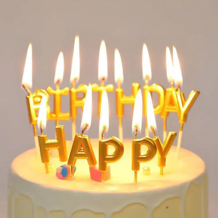 Happy Birthday Candle Set | Gold