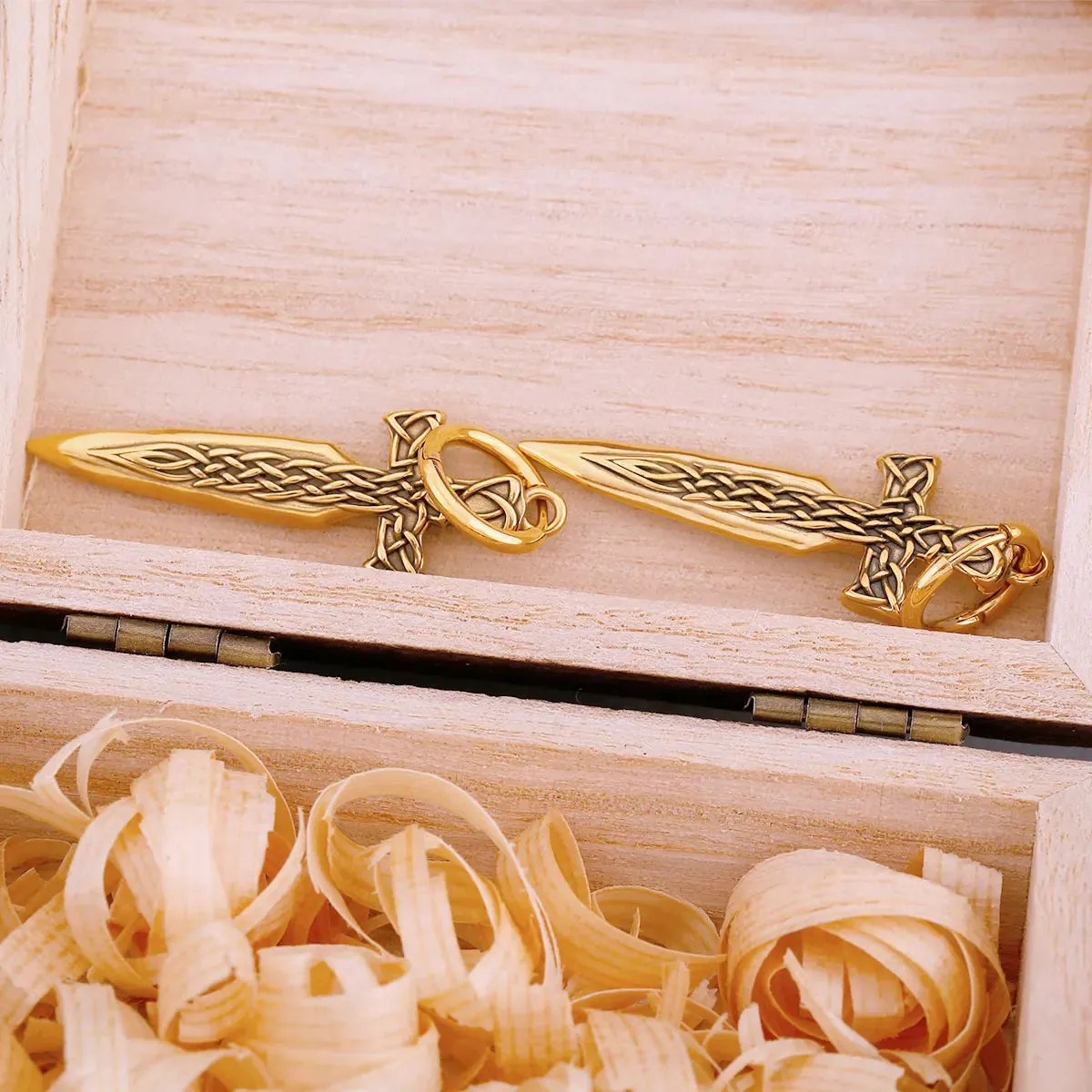 Hip Hop Punk Style Golden Warrior Sword Drop Viking Earrings