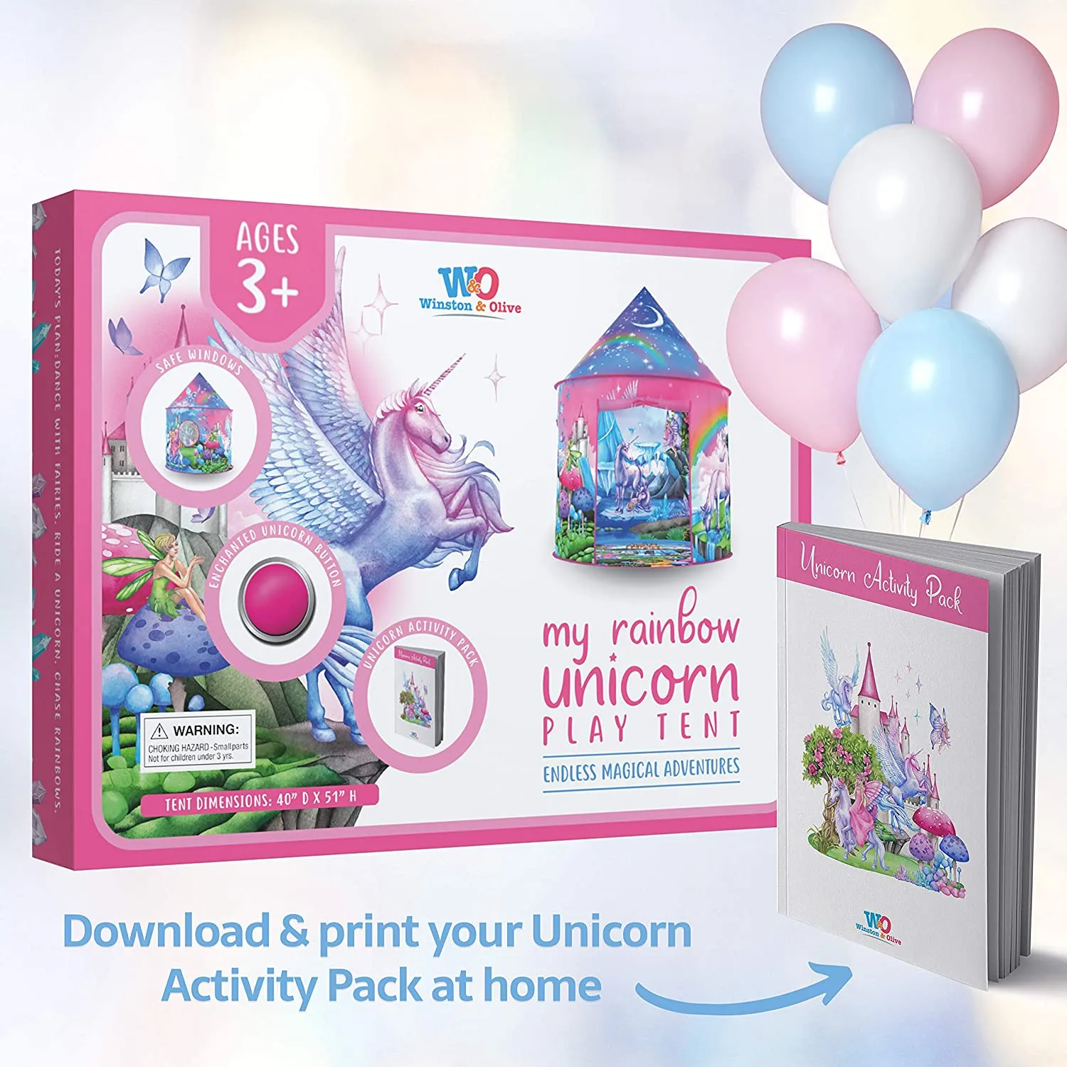 Kids Play Pop Up Tent Unicorn With Sound 40 Inch X 51 Inch