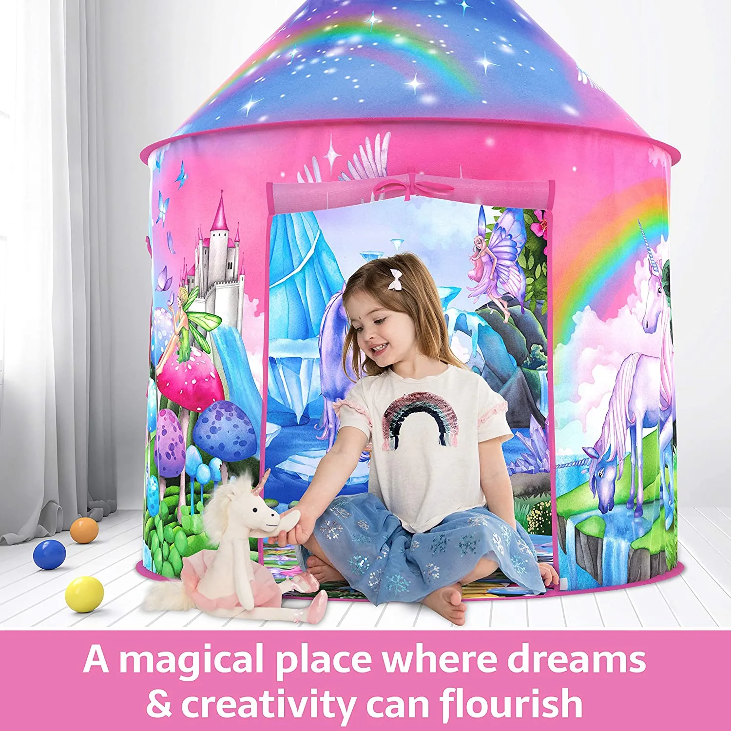 Kids Play Pop Up Tent Unicorn With Sound 40 Inch X 51 Inch