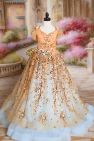 "Cinderella’s Glow" -Floor Length Gown (8-9Year)