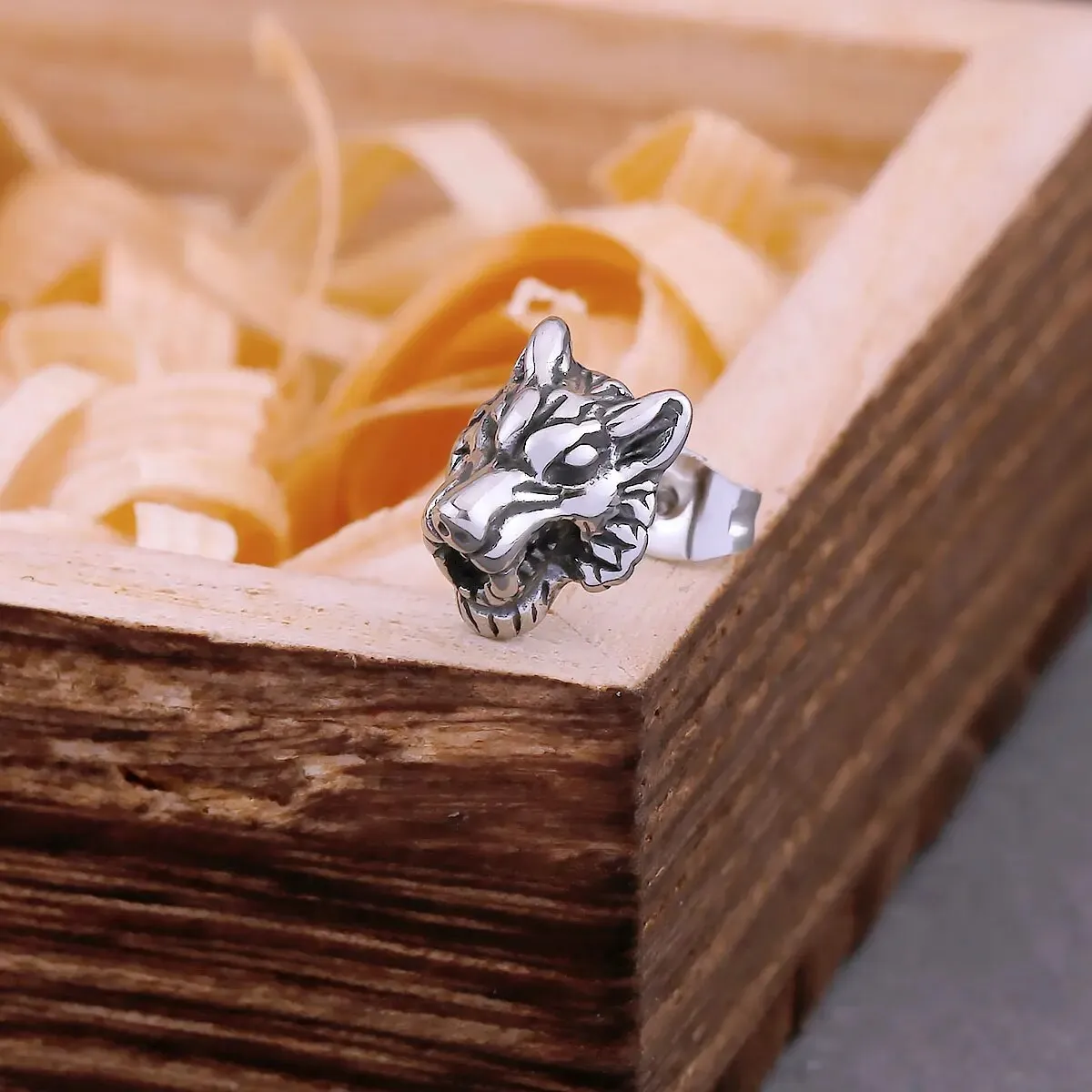 Tiger Stud Viking Earrings