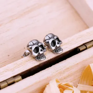 Viking New And Cool Fashion Punk Skull Stud Earrings