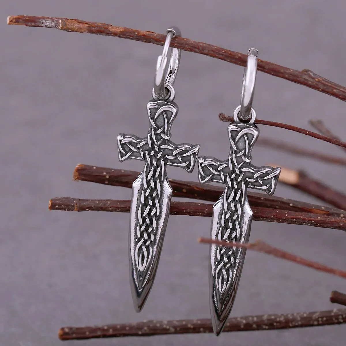 Warrior Sword Viking Earrings