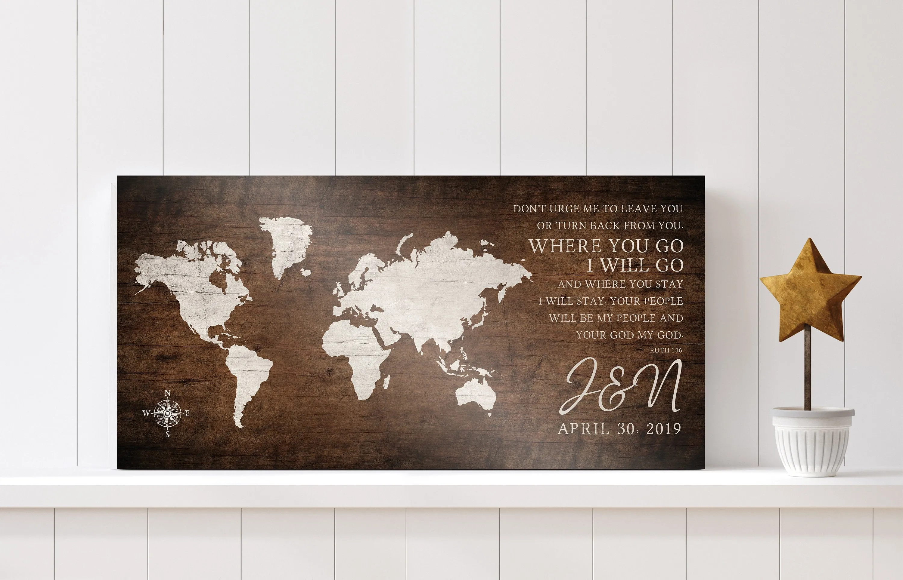 Where You Go, I Will Go: Personalized World Map Art