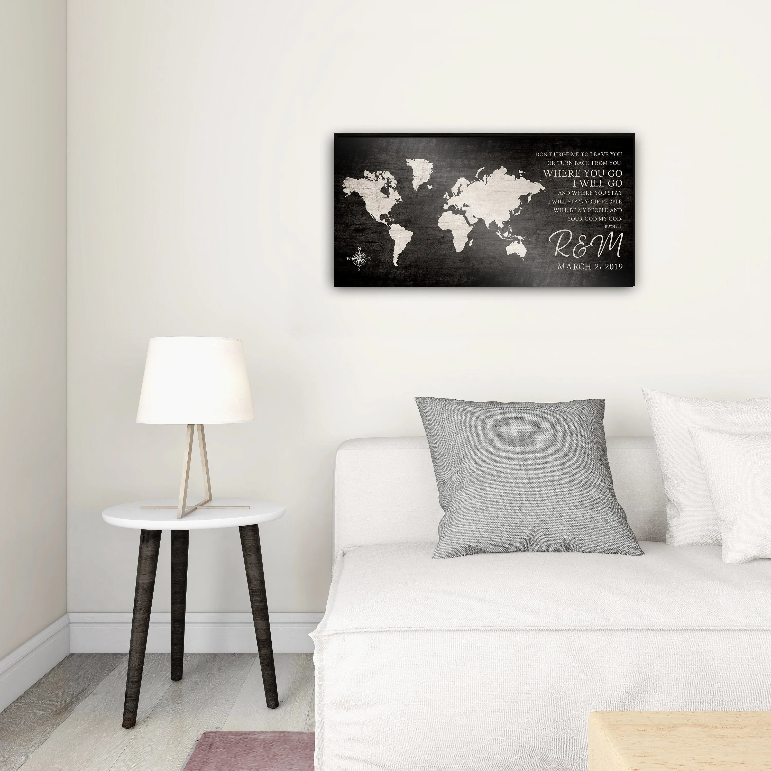 Where You Go, I Will Go: Personalized World Map Art