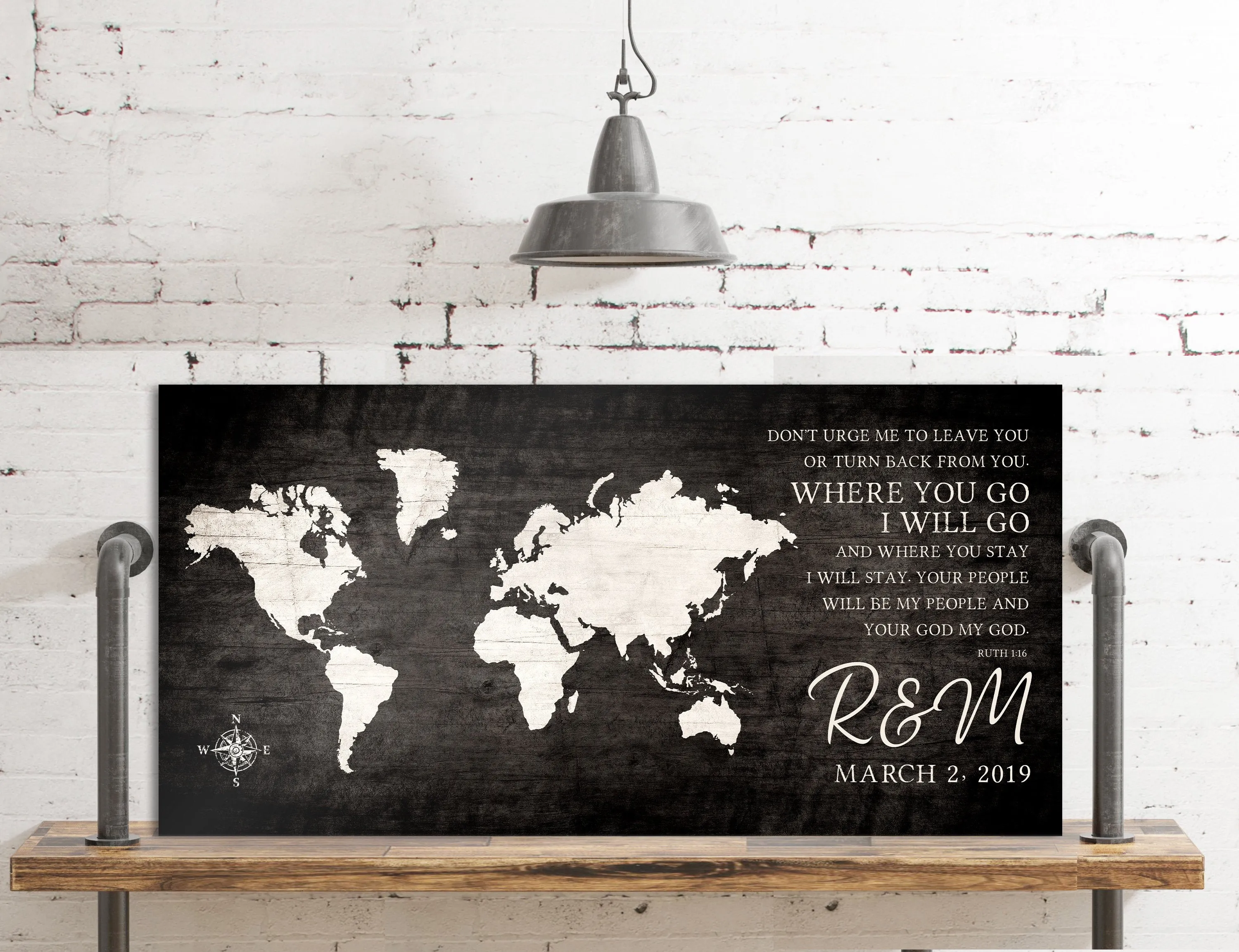 Where You Go, I Will Go: Personalized World Map Art