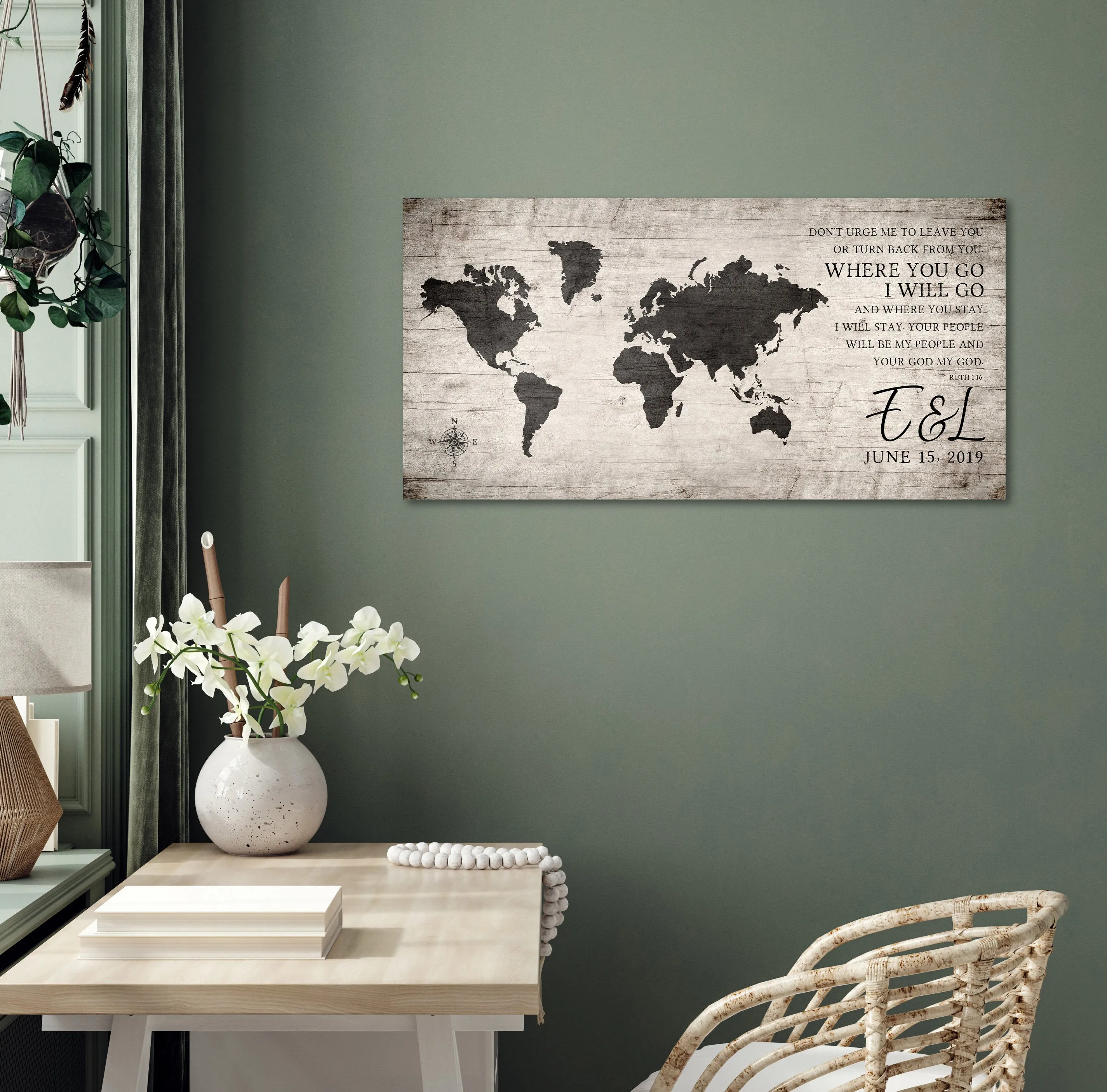 Where You Go, I Will Go: Personalized World Map Art